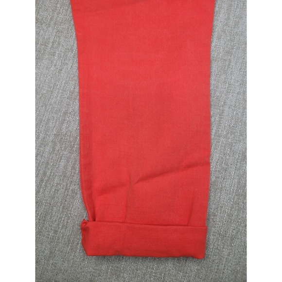 Guess Brittney Cropped Pants Women 29 Orange Denim Mid Rise Stretch Skinny Capri - Picture 4 of 15